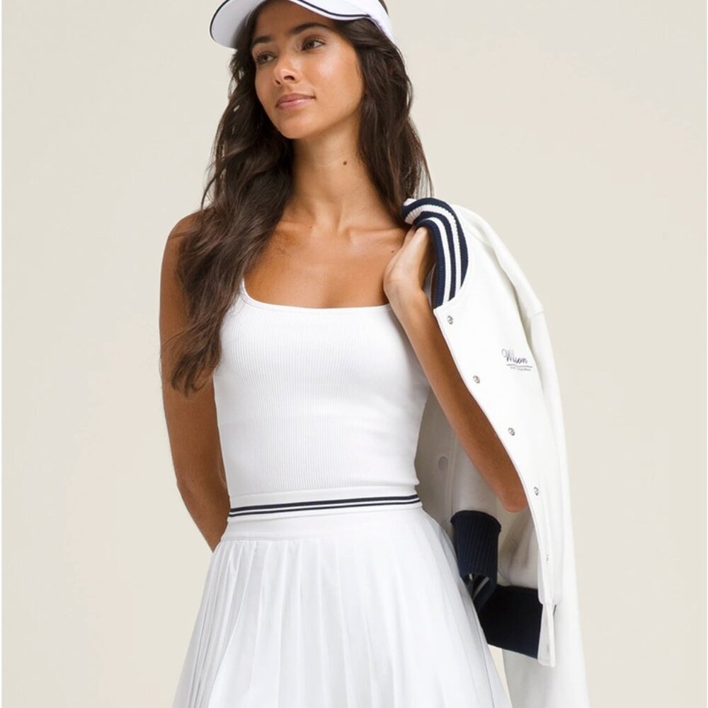 Wilson Square Neck Seamless Brami - Bright White - Size S - NWT